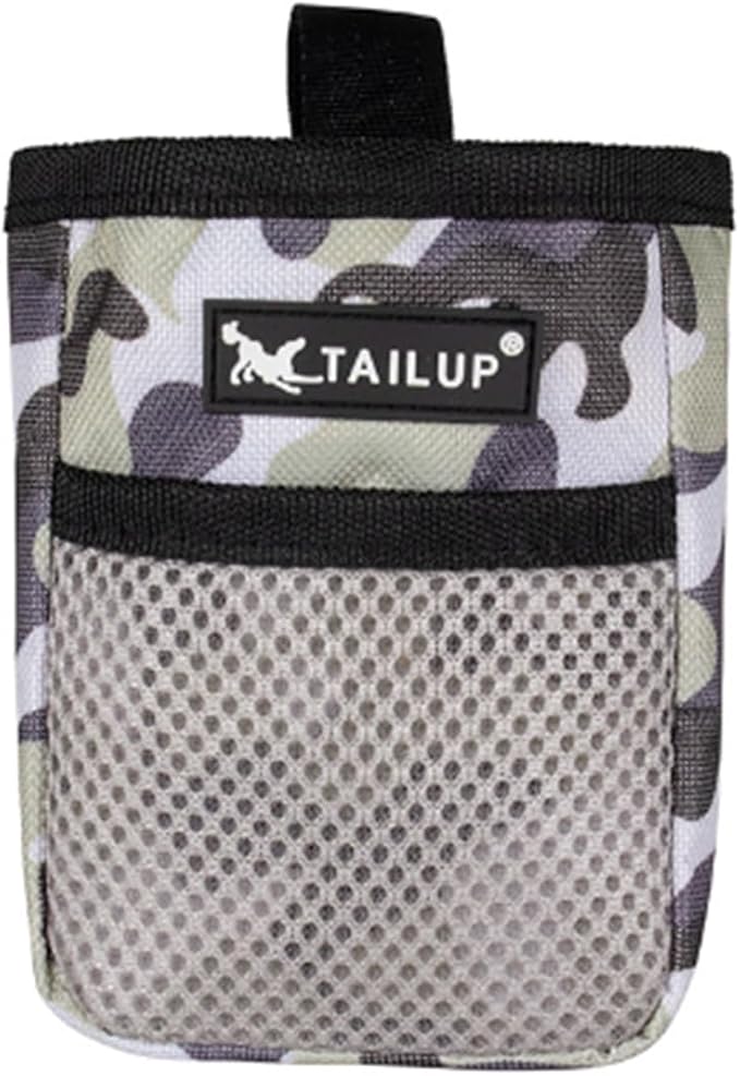 Camouflage Dog Treat Pouch with Belt Clip Waterproof Pet Training Bag, Hands-Free Snack Pouch for Dog Training, Walks & Outdoor Use, Easy-Access for Treats, Clickers & Poop Bags
