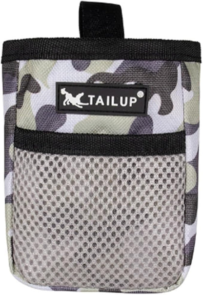 Camouflage Dog Treat Pouch with Belt Clip Waterproof Pet Training Bag, Hands-Free Snack Pouch for Dog Training, Walks & Outdoor Use, Easy-Access for Treats, Clickers & Poop Bags