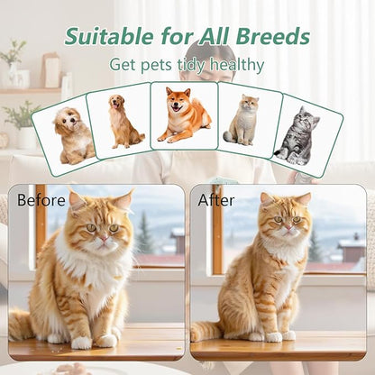 Spray Cat Hair Brush For Grooming Convertible USB Rechargeable Dog Brush For Shedding - Ideal For Indoor & Outdoor(Green)