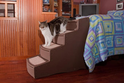Pet Gear Easy Step IV Pet Stairs, 4 Step for Cats/Dogs, Removable Washable Carpet Treads, for Pets Up to 150lbs, No Tools Required, Available in 4 Colors
