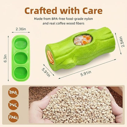 Green Dog Toys for Aggressive Chewers, Interactive Indestructible Dog Toys with Frozen Treat Function, Durable Dog Puzzle Toy for Large & Medium Dogs, Reduces Anxiety