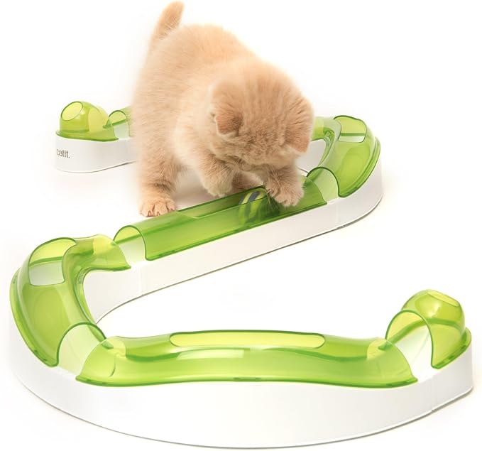 Catit Senses 2.0 Wave Circuit Interactive Cat Toy - 8-Piece Closed-Track Ball Toy for All Breed Sizes