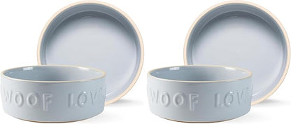 Fringe Studio Treat Words Medium Stoneware Pet Bowl, PetShop Collection (479104) (Pack of 2)