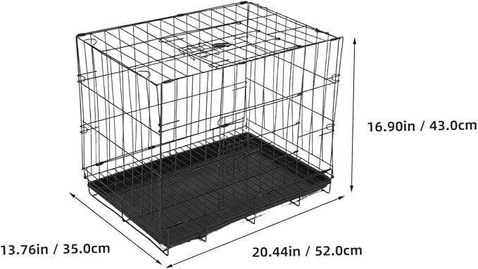 POPETPOP Portable Pet Carrier with Divider Panel Lightweight Wire Cage for Small Medium Dogs for Indoor Outdoor Travel Breathable Design