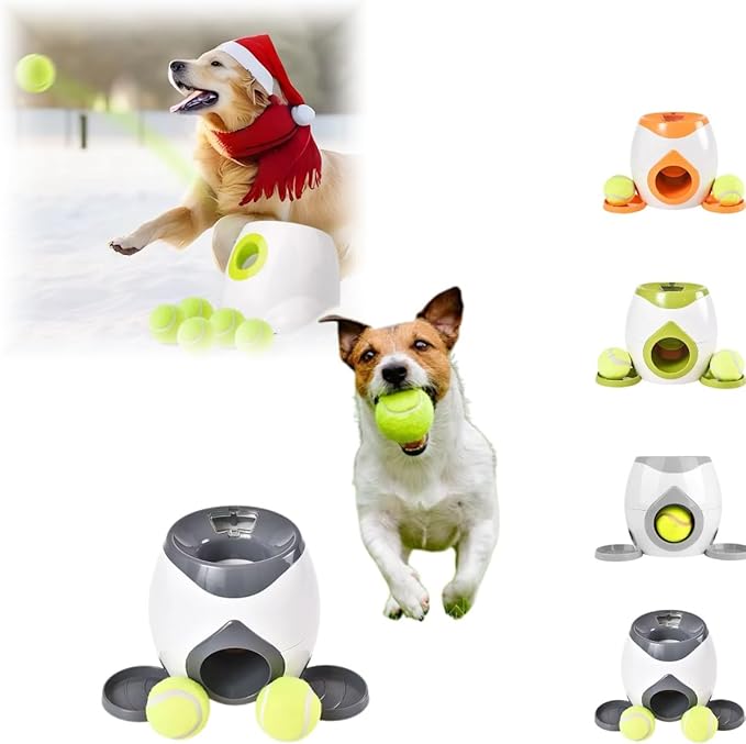 Automatic Ball Launcher for Dogs, Tennis Balls Launchers for Dogs, Interactive Dog Toys Tennis Balls Launcher for Small Dogs, Dog Fetch Ball Thrower for Indoor/Outdoor Playing (D)