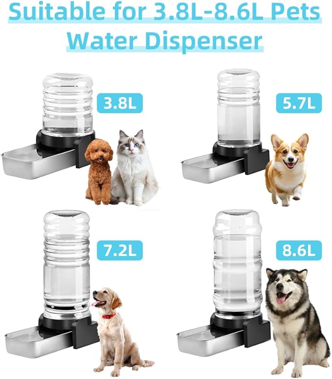 Marchul 6-Pack Dog Water Dispenser Replacement Filters, Pet Water Filter Replacement for 3.8L/5.7L/7.2L/8.6L, Triple Filtration Cat Water Dispenser Filter, Water Feeder Filter for Cats and Dogs