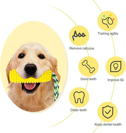 Dog Chew Corn Toy,for Aggressive Chewers Small Medium Large Breed,Interactive Squeaky Dog Tooth Cleaning Tool Water Float Toy,Suitable for Small,Medium and Large Dogs