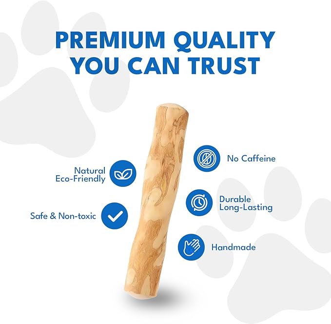 Coffee Wood Dog Chew Sticks Set of 3 for Puppies, Small Dogs, Teething Toys – Natural, Eco-Friendly & Long-Lasting Dog Chew Toy for Teeth Cleaning, Boredom & Stress Relief (XS - Under 20lbs)