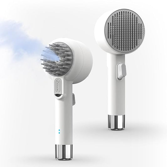Maother Steam Cat Brush for Indoor Cats, 2-in-1 Cat Grooming Shedding Brush with Spray & Massage Pins, Anti-Static - B1