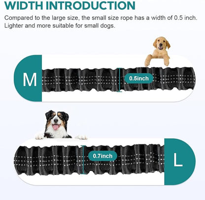 Hands Free Dog Leash 2 Dogs, Multifunctional Double Waist Leash forTwo Dogs Walking, Runing, with Waist Belt,Zipper Pouch and Shock Absoring Bungee (Grey-Green Midum Size, 2 Leashes)