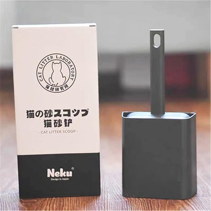 Cat Litter Scooper with Caddy and Holder, with Container to Store, Durable ABS Material and Cute Design - 85 Matte Dark Grey
