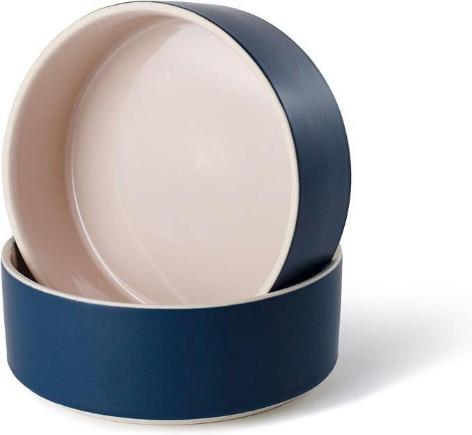 Fringe Studio Minimal Midnight Medium Stoneware Pet Bowl, PetShop Collection (479108) (Pack of 2)