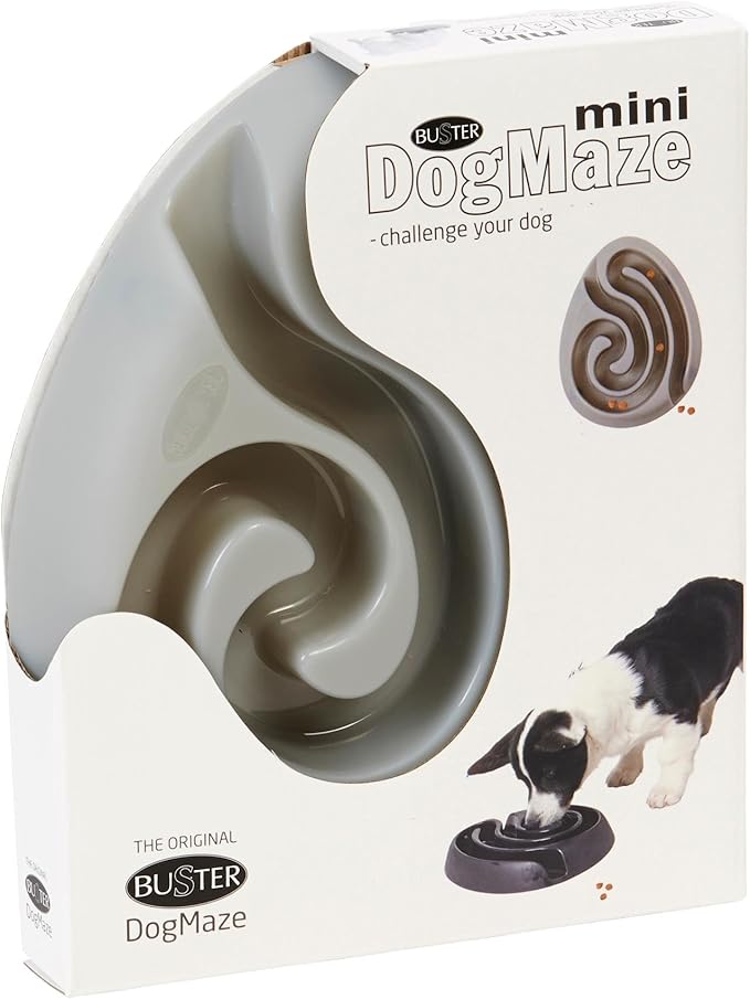 Kruuse Buster DogMaze Mini Grey Bowl – Non-Toxic Interactive Slow Feeder for Better Digestion & Energy