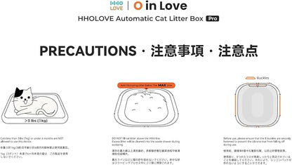 HHOLOVE Self Cleaning Cat Litter Box TY Pro, 60L Extra Large Open Automatic Litter Box App Control, Anti-Pinch for Multi Cats 3-20lbs, Advanced Odor Control with Mat&Liner(Grey)