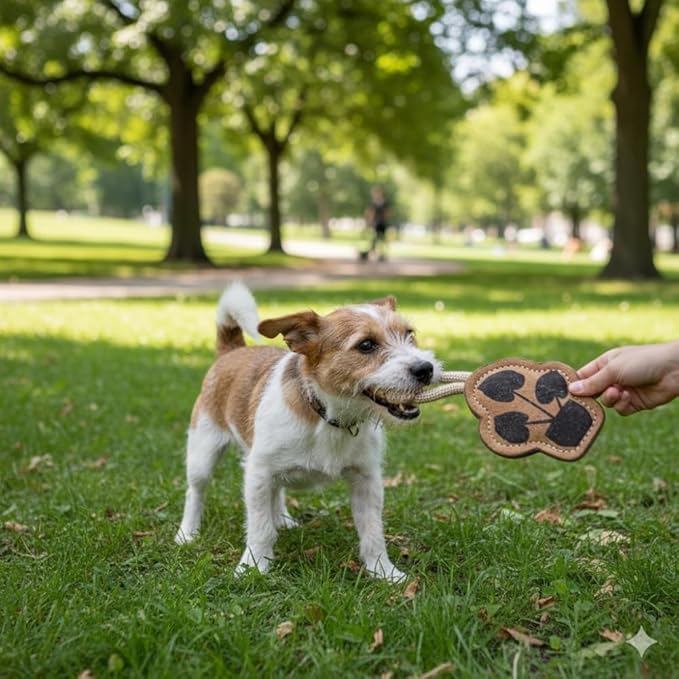 Natural Jute Dog Chew Toy – Tough & Durable Plant-Shaped Puppy Toy, Safe Teething Chew, Interactive Training & Play Toy for Small, Medium & Large Dogs