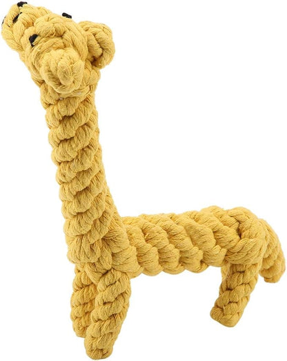 Dog Rope Toy - Cotton Rope Knot Puppy, Pet Puppy Dog Cotton Rope Chew Toys for Teeth Cleaning, Giraffe Design