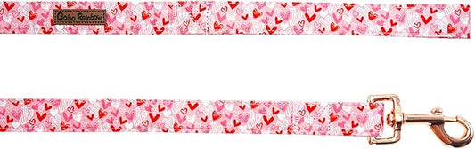 Dog Leash-Valentine's Holiday Love Heart Print Boy/Girl Durable Strong Dog Leashes Heavy Duty Comfortable Padded Pet Leash for Small Medium Large Dogs