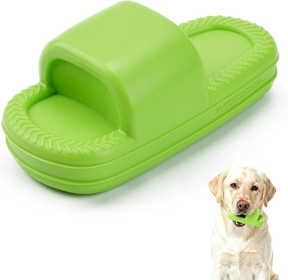 MECOOL Dog Toy Unbreakable Slippers Squeaky Dog Toys for Teehing Chewing Size for Medium and Samll Breeds (Green)