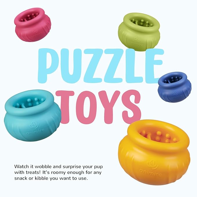 Wobbly Dog Enrichment Lick Toy, Stuffable Frozen Lick Bowl to Keep Dogs Busy, Long-Lasting Interactive Treat Dispensing Dog Toy, Silicone Fetch Catch Chew Toy(Dark Blue,M)