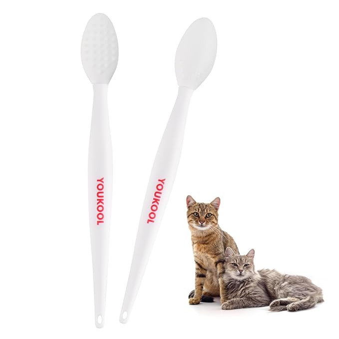 2PCS Pet Black Seed Brush for Cat Chin Acne & Blackhead Removal | Silicone Double-sided Grooming Brush for Acne Treatment | Acne Removing Tool|Cat Grooming Essentials,White