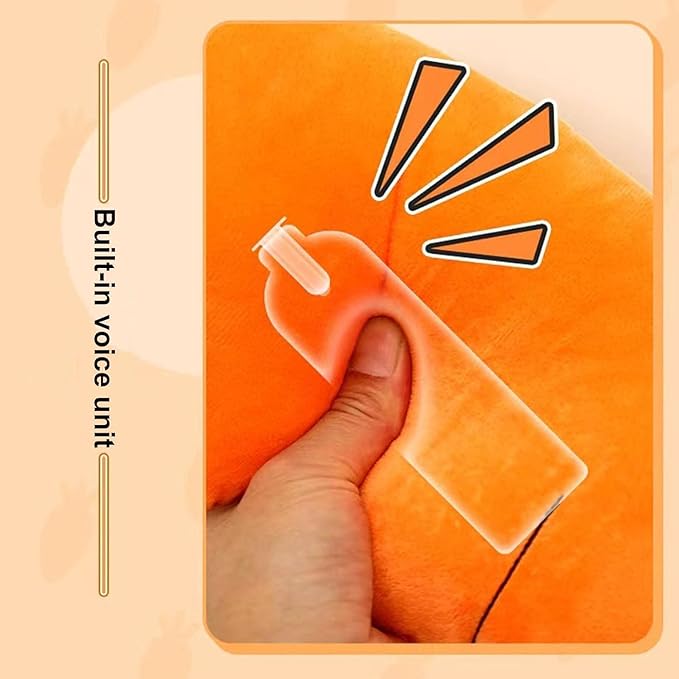 Crinkle Dog Toy Carrot Plush with Squeaker - Bite-Resistant Chew Toys for All Breeds, Interactive with Soft Sound, Durable Comfortable Puppy Toys Small/Medium/Large Dogs