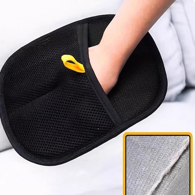 Pet Hair Remover Electrostatic Gloves, Pet Hair Remover Glove Washable, Reusable Cat Dog Grooming Mitt for Couch, Furniture, Carpet, Car Seat (Yellow*2)