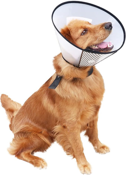 Plastic Pet Recovery Collars & Cones for Dogs and Cats After Surgery Adjustable Dog Neck Cone Surgical Elizabeth E-Collar Prevent Biting and Stop Licking Wound (XXL)