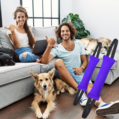 Clysoru tug Toy for Dogs Tug of War Dog Bite with 2 Strong Handles Made Durable Tear Resistant Stitches (Purple)