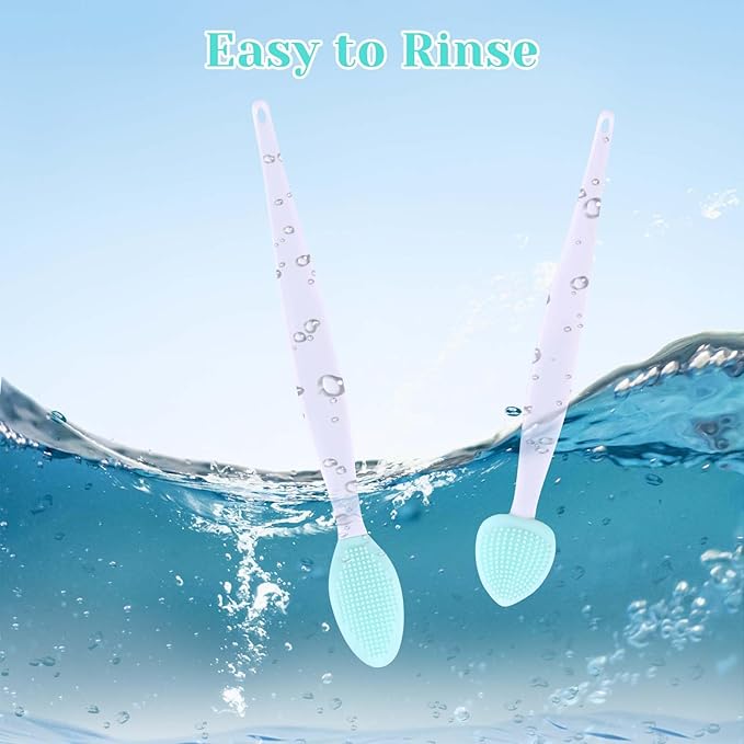 4Pcs Cat Acne Brush Set, Chin Treatment, Black Seed Exfoliating Brush, Dual Sided Silicone Brush for Chin Acne and Blackhead Exfoliation