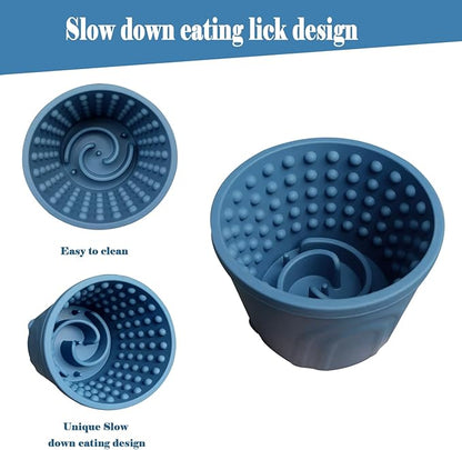 Dog Slow Feeder Lick Bowl, Non-Slip Slow Dog Eating Bowl, Long Lasting Silicone Anti-chocking Treat Dispenser, Easy to Clean & Durable Pet Dish (M)
