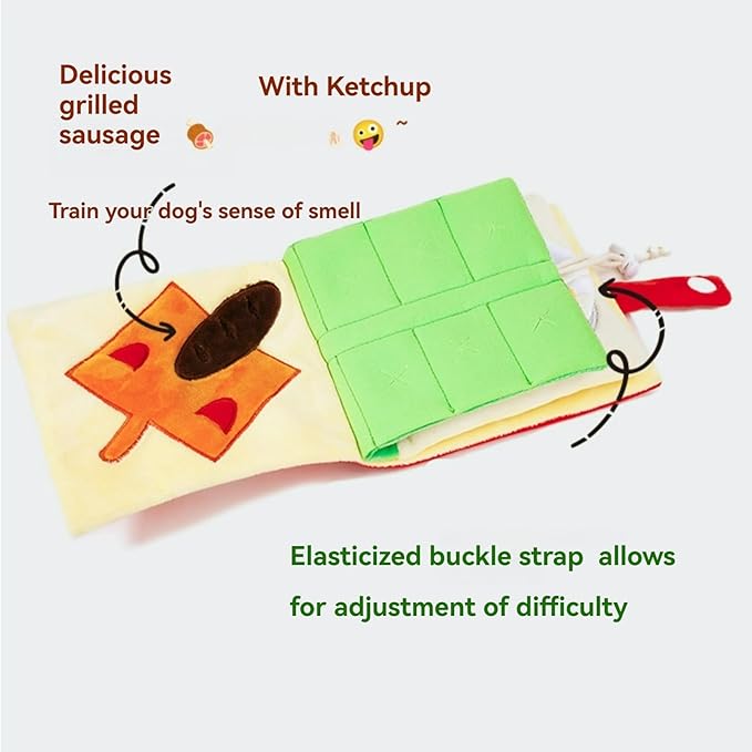 Dog Toy Snuffle Sound Book Series Lunch Space Christmas Goodnight Birthday Scout Themes 3D Puppy Decor Cover Puzzle Toy Dog Accessories for Mental Stimulation & Slow Feeding (Birthday)