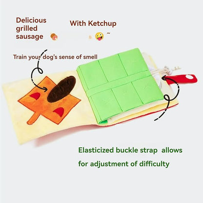 Dog Toy Snuffle Sound Book Series Lunch Space Christmas Goodnight Birthday Scout Themes 3D Puppy Decor Cover Puzzle Toy Dog Accessories for Mental Stimulation & Slow Feeding (Birthday)