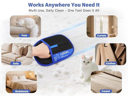 Pet-Hair-Removal-Glove 2PCS Cat & Dog Hair Remover Mitt for Couch, Furniture,Carpet,Car Seat Double-Sided-Pet-Grooming-Mitt Electrostatic-Remover-Fur-Cleaning-Glove Reusable Dog & Cat Deshedding Tool