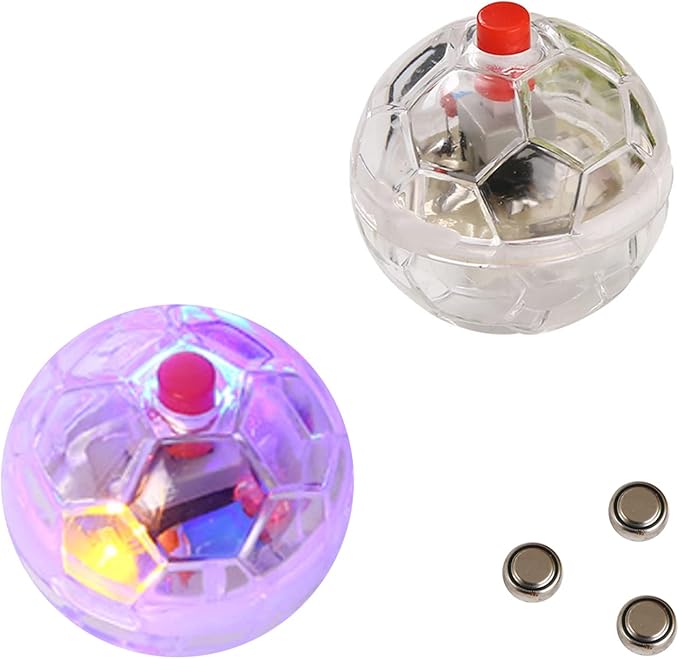 2 Piece Light Up Cat Balls, Multi-Color Flash LED Motion Activated Glowing Cat Balls for Kitten Dog Pet Running Exercise Activity
