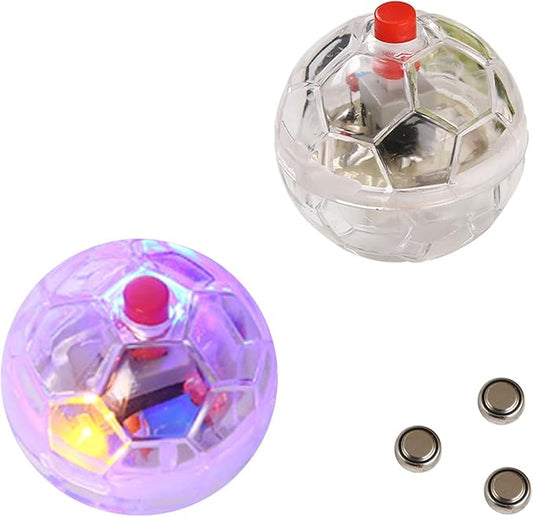 2 Piece Light Up Cat Balls, Multi-Color Flash LED Motion Activated Glowing Cat Balls for Kitten Dog Pet Running Exercise Activity