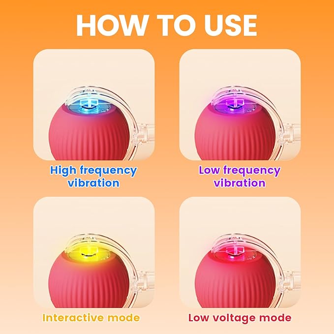Interactive Dog Toys, Moving Dog Ball with Touch Activated, Active Rolling Ball for Puppy and Medium Dogs (Red)