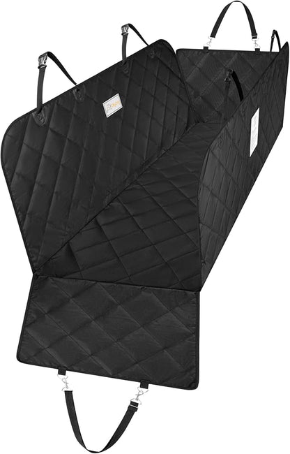 OllyDog Journey Car Seat Cover, Waterproof Backseat Protection for Dog Travel, Sturdy Waterproof Dog Hammock for Car, Pet Essentials (Raven)