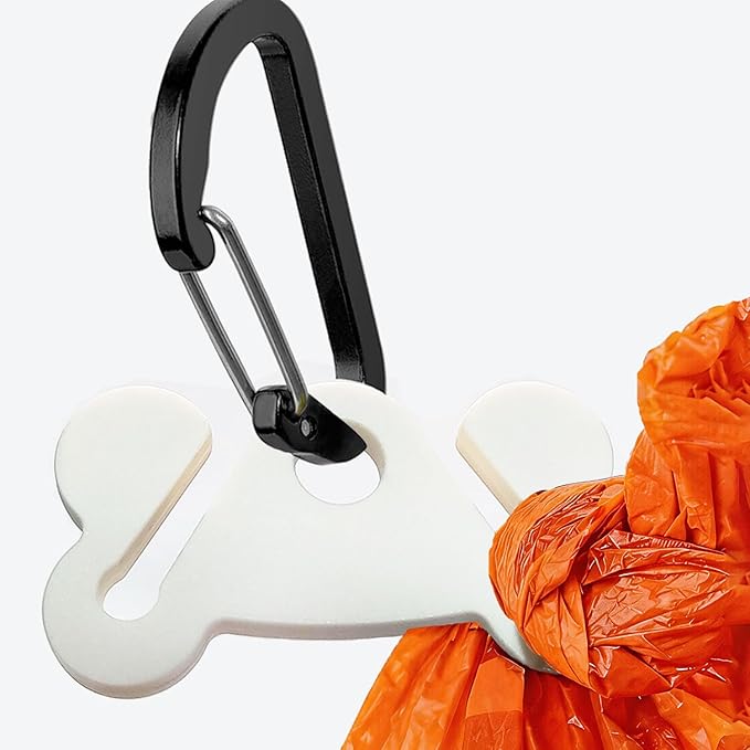 Dog Poop Bag Holder for Waste Bags Dispenser Leash Pet Waste Bag Carrier Hand Free Walking Holder,1PC White Holders
