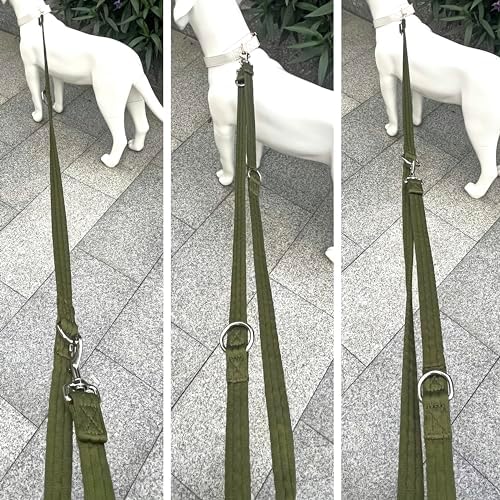 Multifunctional Double Ended Dog Leash,for Obedience Training Or Distance Work Easy to Use,Lightweight,Soft&Durable Convertible Hands Free,Crossbody,Over Shoulder(Army Green, 2M*2.5CM) - Image 5