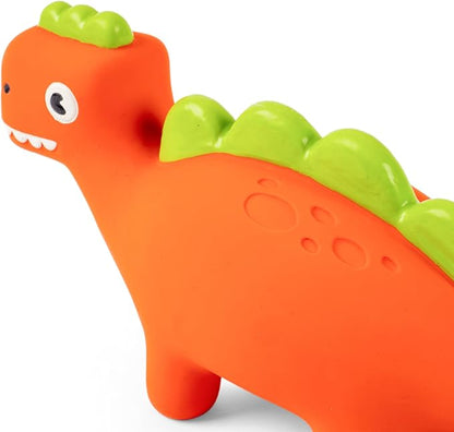 Rexy & Steggy Dinosaur Latex Soft Chew Toy 2 Pack - Food Grade Latex Dog and Puppy Toy