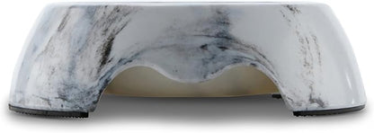Marble Print Melamine Dog and Cat Food and Water Bowl, Non Skid Base, Anti-Slip Pet Feeder Bowls (5.4 Ounce, 13.5 Ounce,27 Ounce)