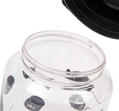 Lixit® Dog Treat Plastic Jar - Airtight Food and Treat Storage Jars for Dogs, Cats, Small Animals and Birds - Made in USA (Paw Prints - Gray, 128 Ounce (Pack of 2))