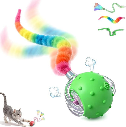 Interactive Cat Toys for Indoor Cats with 3 Tails,Automatic Moving Kitten Toys,Cat Toys for Bored Indoor Adult Cats,Smart Rechargeable Cat Enrichment Toys for Cats to Keep Them Busy, Cat Balls