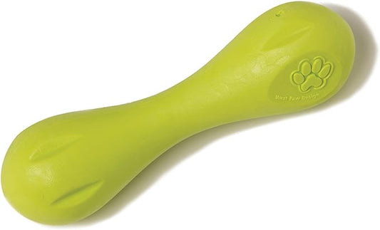 WEST PAW Zogoflex Hurley Dog Bone Chew Toy – Floatable Pet Toys for Aggressive Chewers, Catch, Fetch – Bright-Colored Bones for Dogs – Recyclable, Dishwasher-Safe, Non-Toxic, Small, Granny Smith