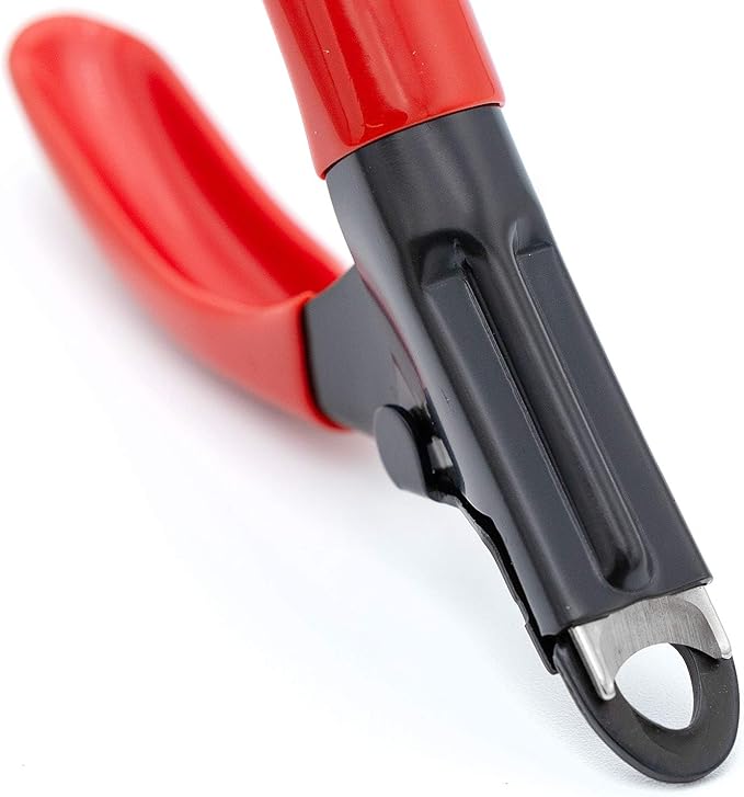 Jeffers Pet Nail Trimmer Small Hole Red – Guillotine Clippers for Dog, Cat, Puppy & Small Animal Grooming – Stainless Steel Blade, Non Slip Grip, Pet Grooming Tool for Home & Travel
