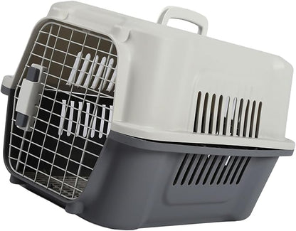 FILFEEL Lockable Hard Plastic Dog Carrier with Ventilated Design, Spacious Travel Pet Carrier for Small Dogs and Cats - Foldable Handle for Easy Carrying