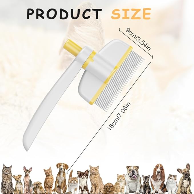 Pet Hair Removal Glove Thickened and Flea Brush,Upgraded Reusable Electrostatic Pet Hair Glove and Self-Cleaning Flea Comb with One-Touch Release,Hair Remover Tool Set for Couch, Carpet and Dogs,Cats