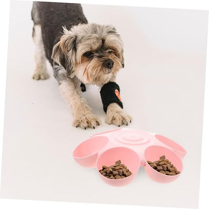 Flower Pet Bowl Kitten Feeding Bowls Cat Food Dish Pet Feeding Station Slow Feeding Cat Bowls Slow Dog Water Bowl Puppy Water Dispenser Puppy Water Feeder Pink Plastic