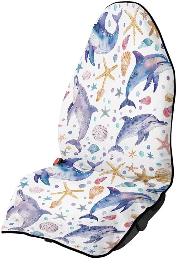Coldinair Dolphin Towel Car Seat Cover for Men,Starfish Sweat Car Seat Protector after Workout,Gym,Swimming,Anti-Slip Universal Car Seat Covers for Truck,Van,SUV