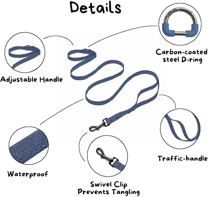 Heavy Duty Hands Free Dog Leash for Medium to Large Dogs for Comfortable Running Jogging Walking | Buckle Closure | Soft Padded Handle | 360 Rotating Carabiner (Leash Length 6 ft)